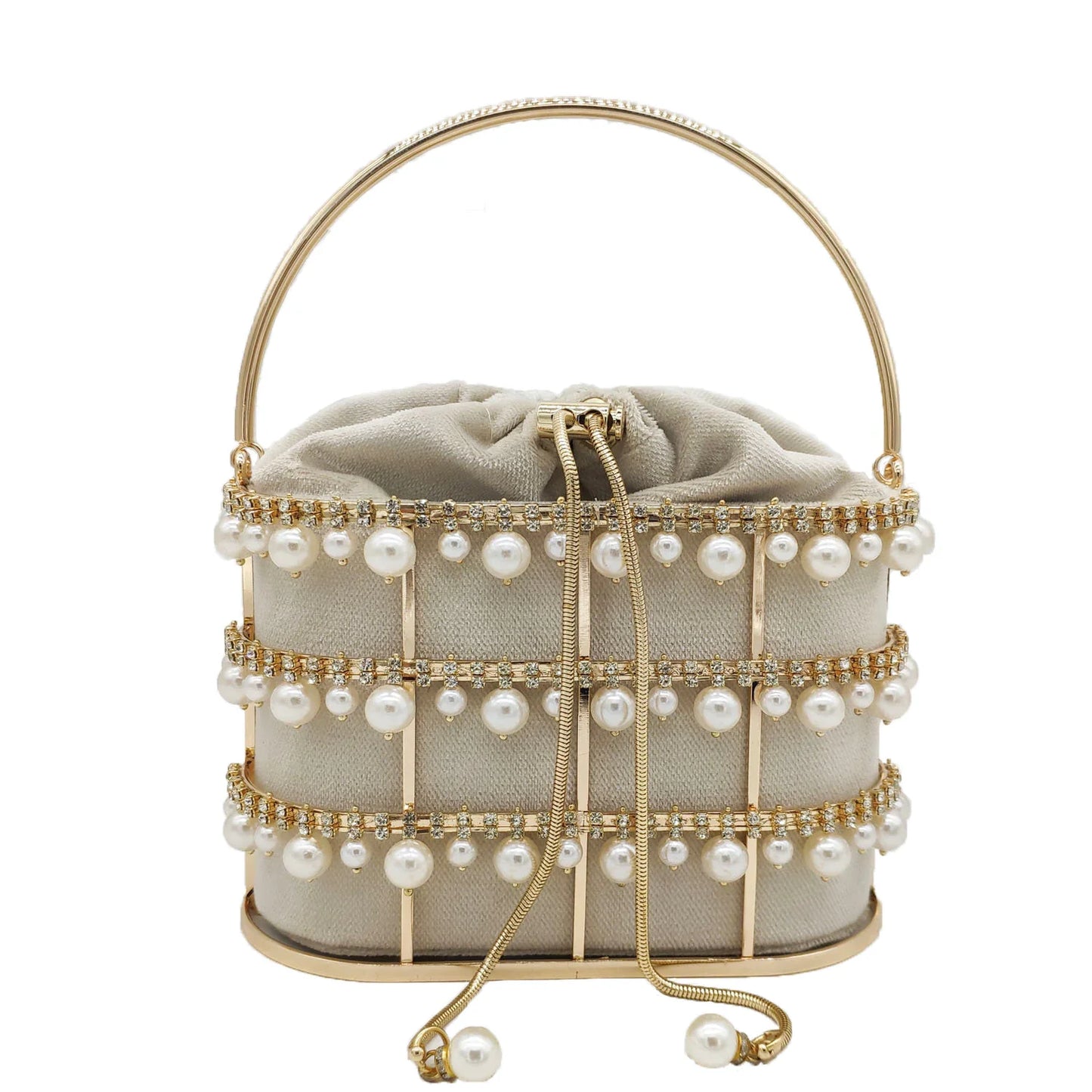 Elegant Pearl & Gold Evening Clutches – Wedding & Party Handbags