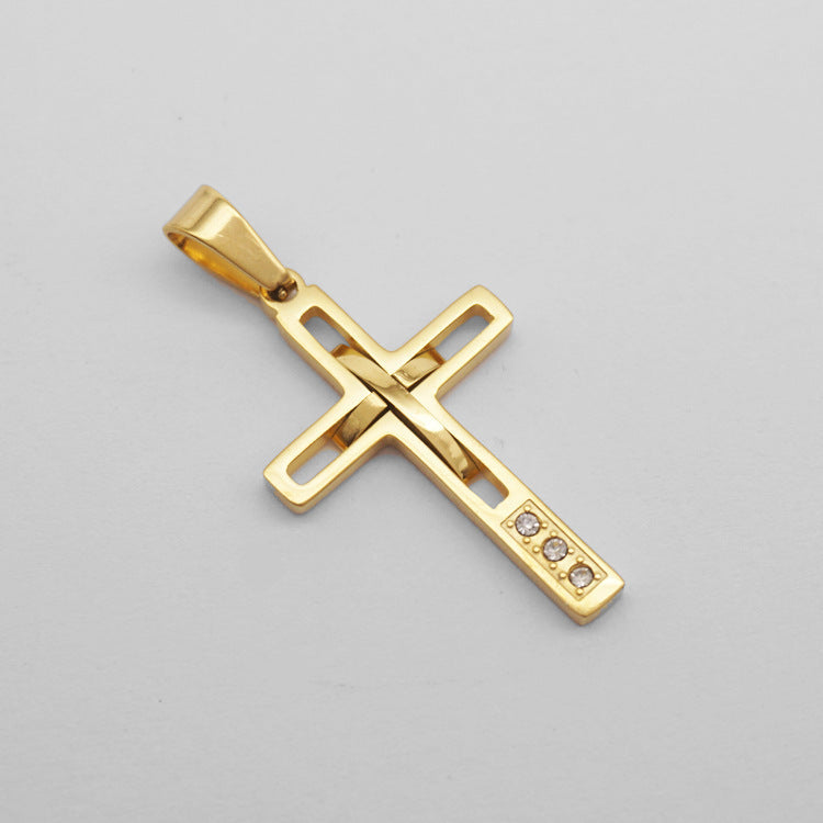 Colar Cruz em Aço Titânio