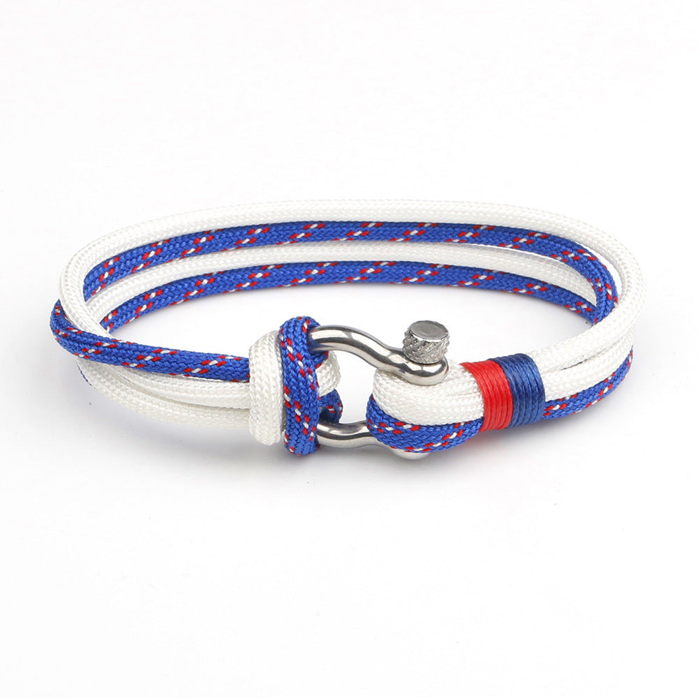 Pulseira Náutica em Corda e Aço Inoxidável