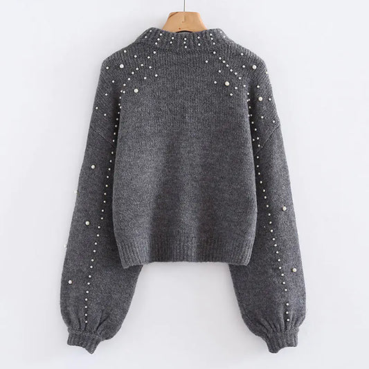 Pearl Decor Knit Sweater