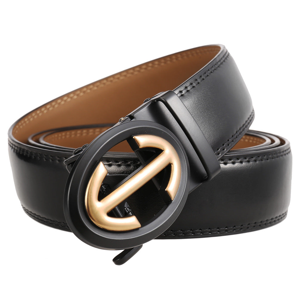 Cinto com Fivela Automática em Pele Genuína para Homem