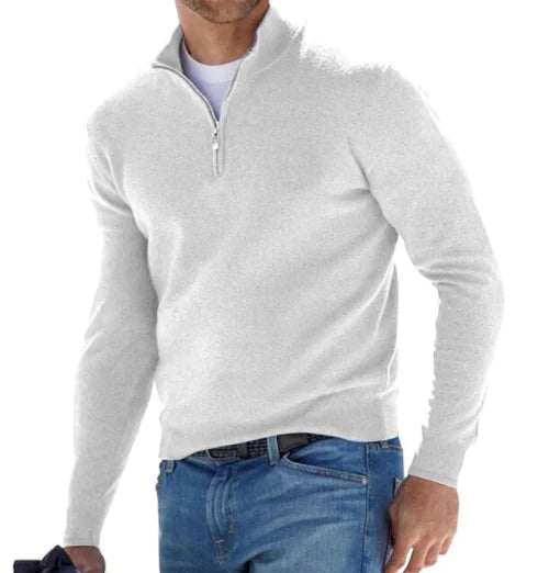 Basics Men's Cashmere Zip Sweater