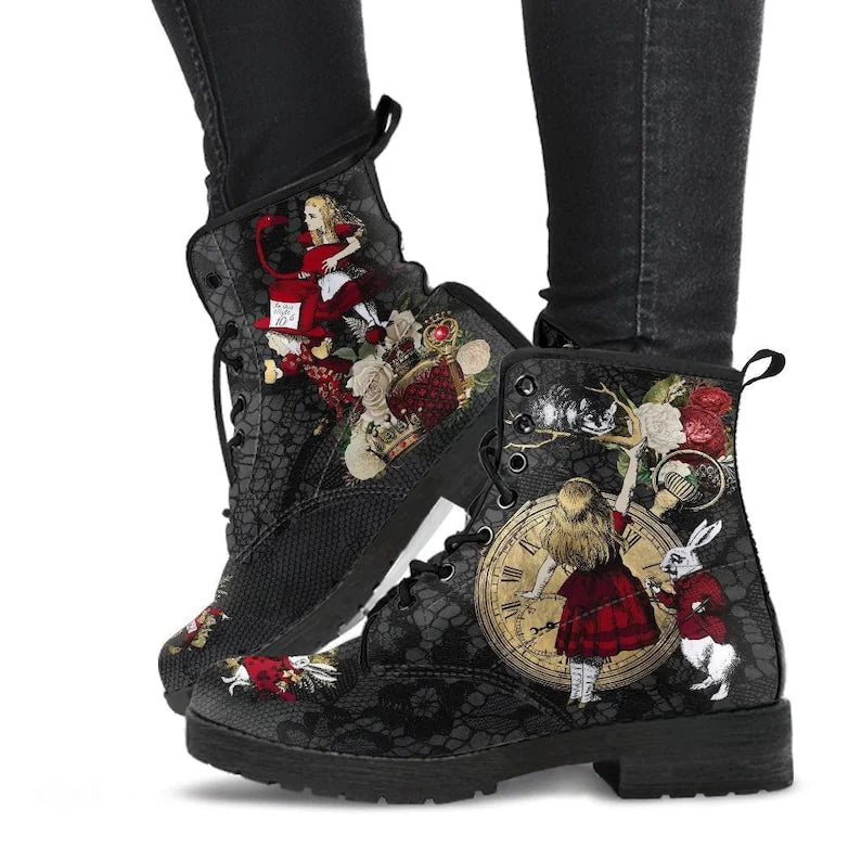 Alice in Wonderlands Print Boots