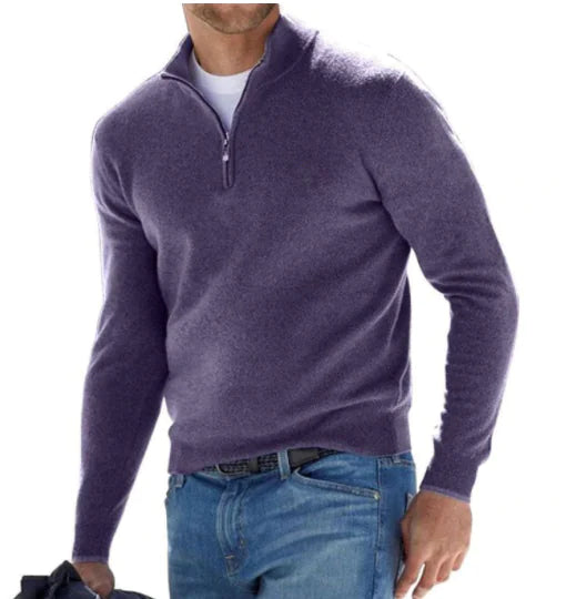Basics Men's Cashmere Zip Sweater