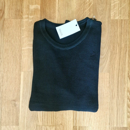 Camisola preta malha elegante homem