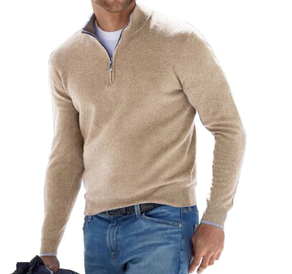 Basics Men's Cashmere Zip Sweater