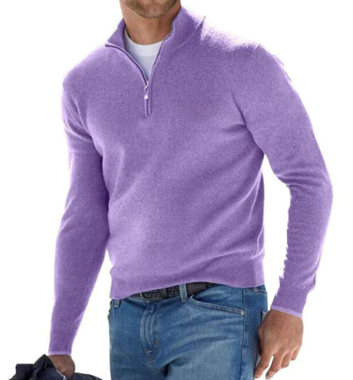 Basics Men's Cashmere Zip Sweater