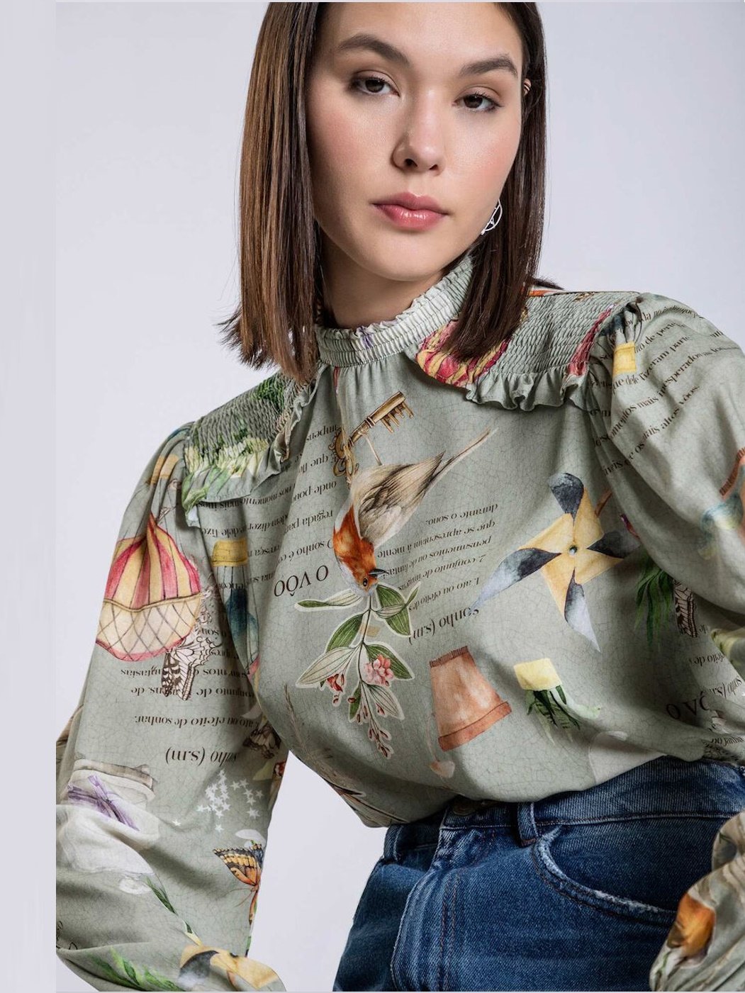 Blusa Manga Longa Estampada