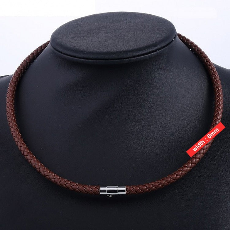 Colar de Couro Trançado