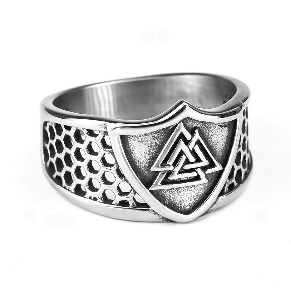 Anel Retrô em Aço Titânio