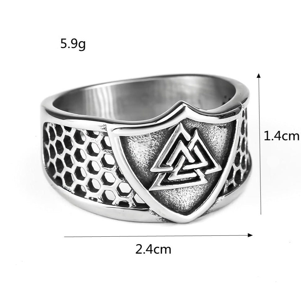 Anel Retrô em Aço Titânio