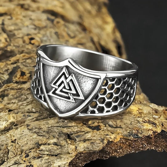 Anel Retrô em Aço Titânio