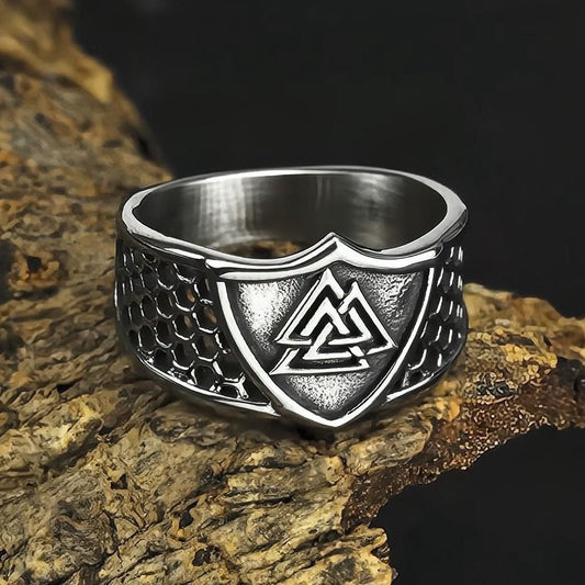 Anel Retrô em Aço Titânio