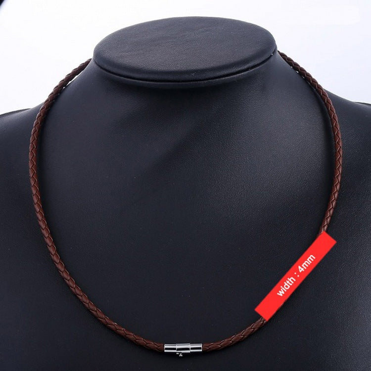 Colar de Couro Trançado