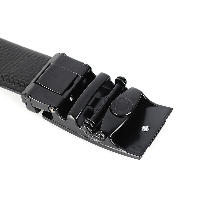 Cinto com Fivela Automática em Pele Genuína para Homem