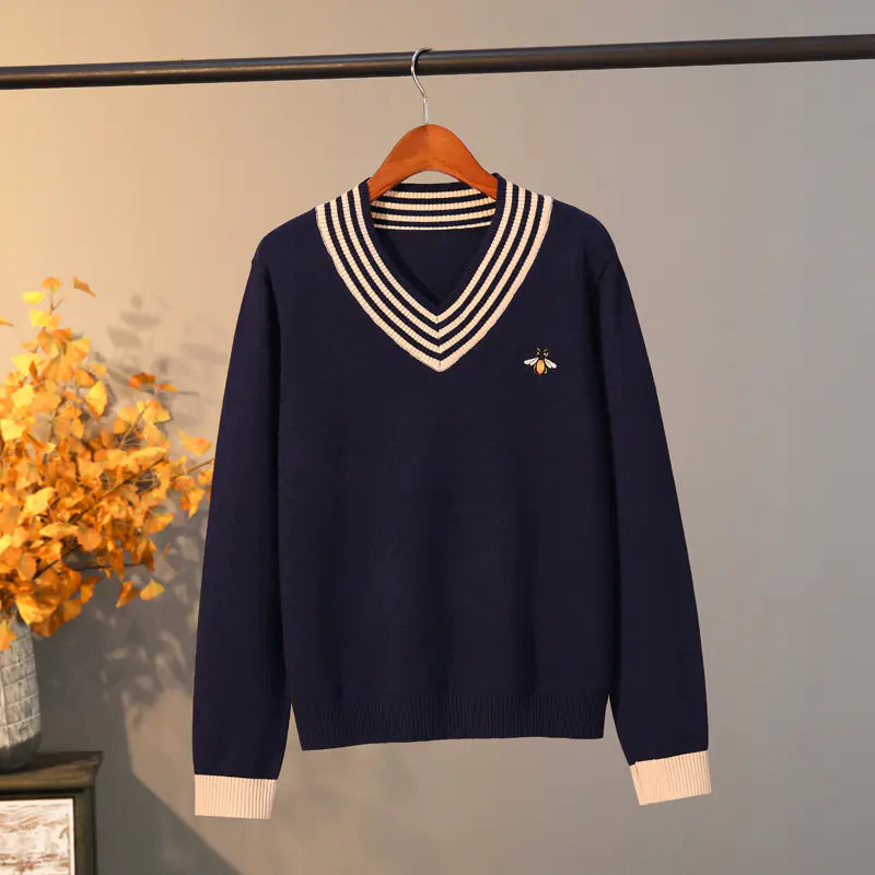 Embroidered Bee Pullover Shirt