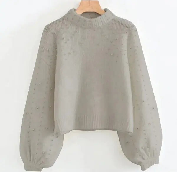 Pearl Decor Knit Sweater