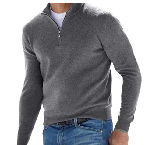 Basics Men's Cashmere Zip Sweater