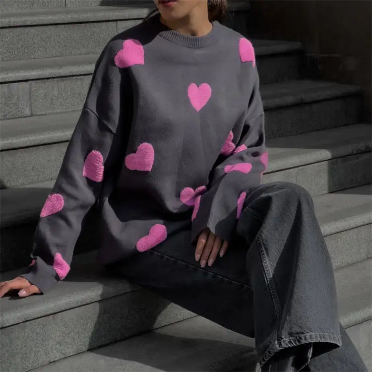 Embroidered Oversized Love Sweater