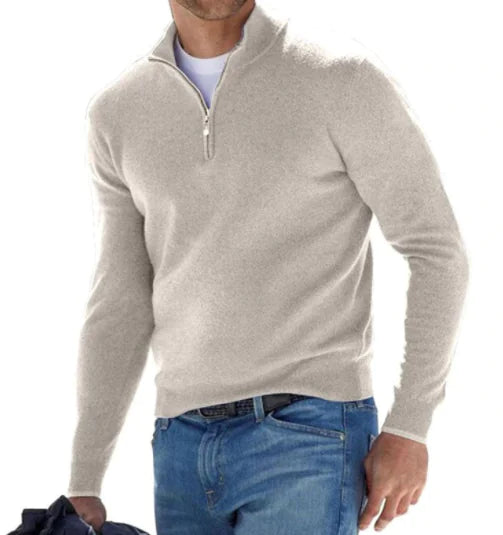 Basics Men's Cashmere Zip Sweater