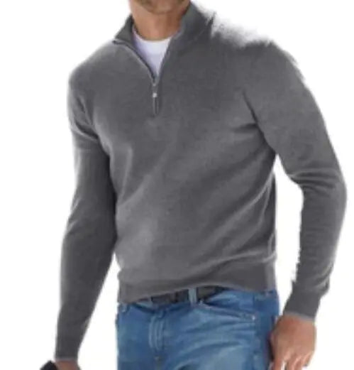 Basics Men's Cashmere Zip Sweater