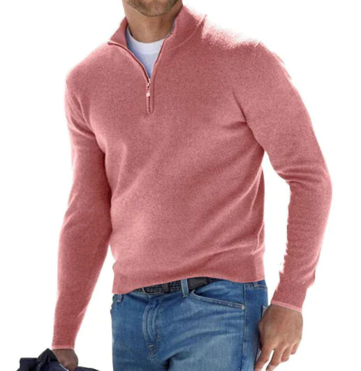 Basics Men's Cashmere Zip Sweater