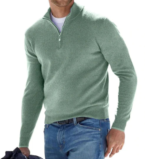 Basics Men's Cashmere Zip Sweater