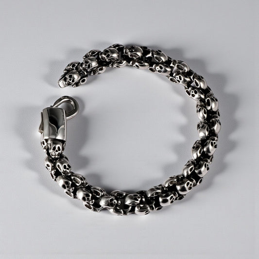 Pulseira Skull em Aço Inoxidável