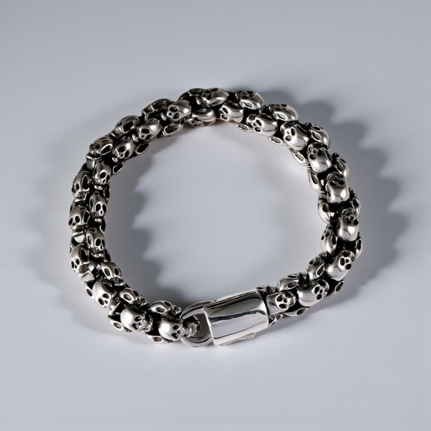 Pulseira Skull em Aço Inoxidável