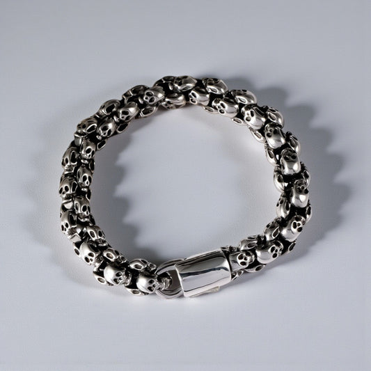 Pulseira Skull em Aço Inoxidável