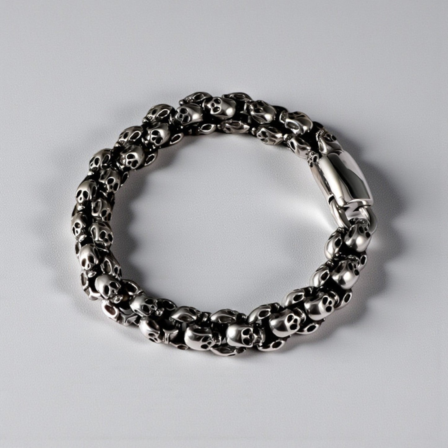 Pulseira Skull em Aço Inoxidável