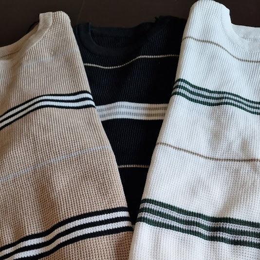 Camisola de Malha riscas Masculina Elegante