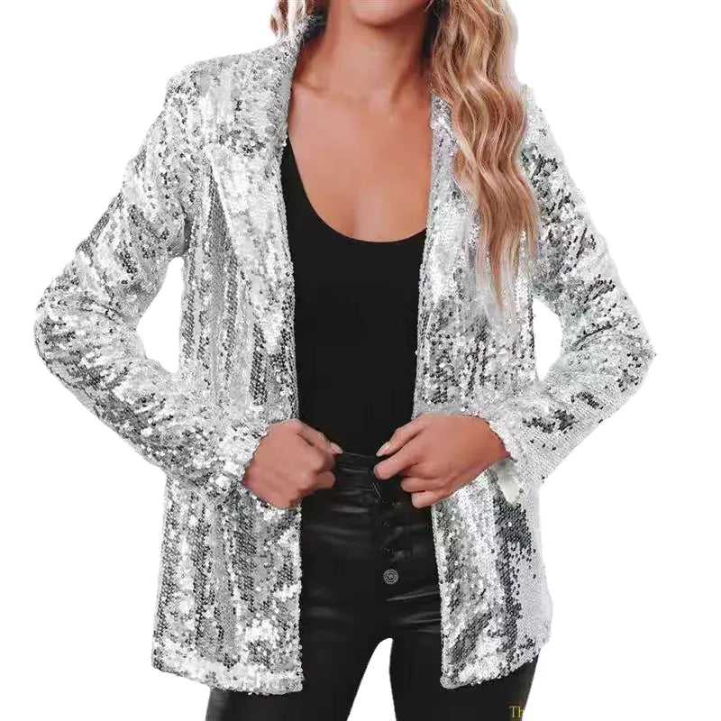 Loose Sequin Blazer for Women