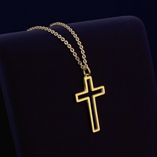 Colar Cruz em Aço Inoxidável