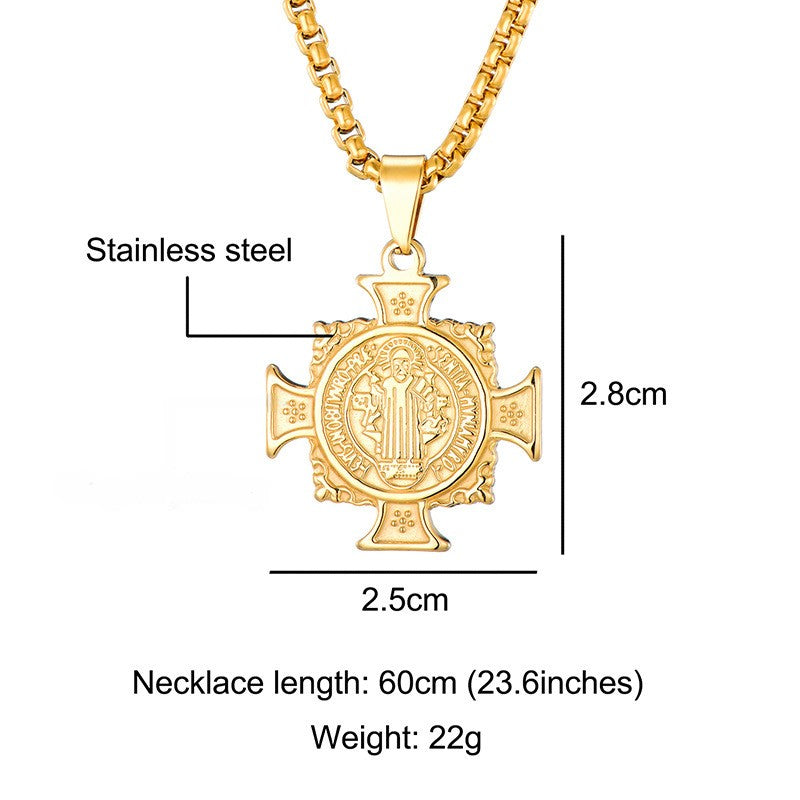 Colar São Bento em Aço Inoxidável