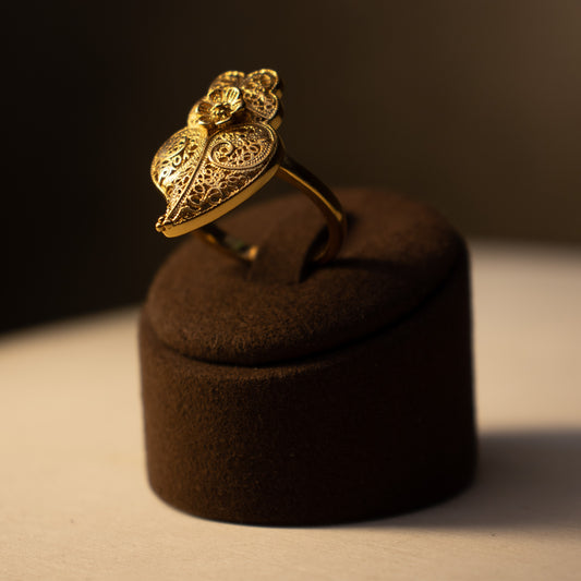 Anéis Encantos de Portugal - Coração Viana Inspiração Azulejos Portugueses