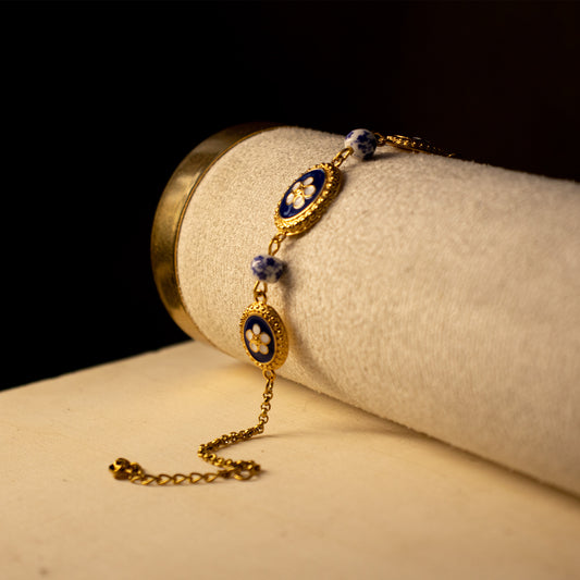 Pulseiras Encantos de Portugal - Caramujo Inspiração Azulejos Portugueses