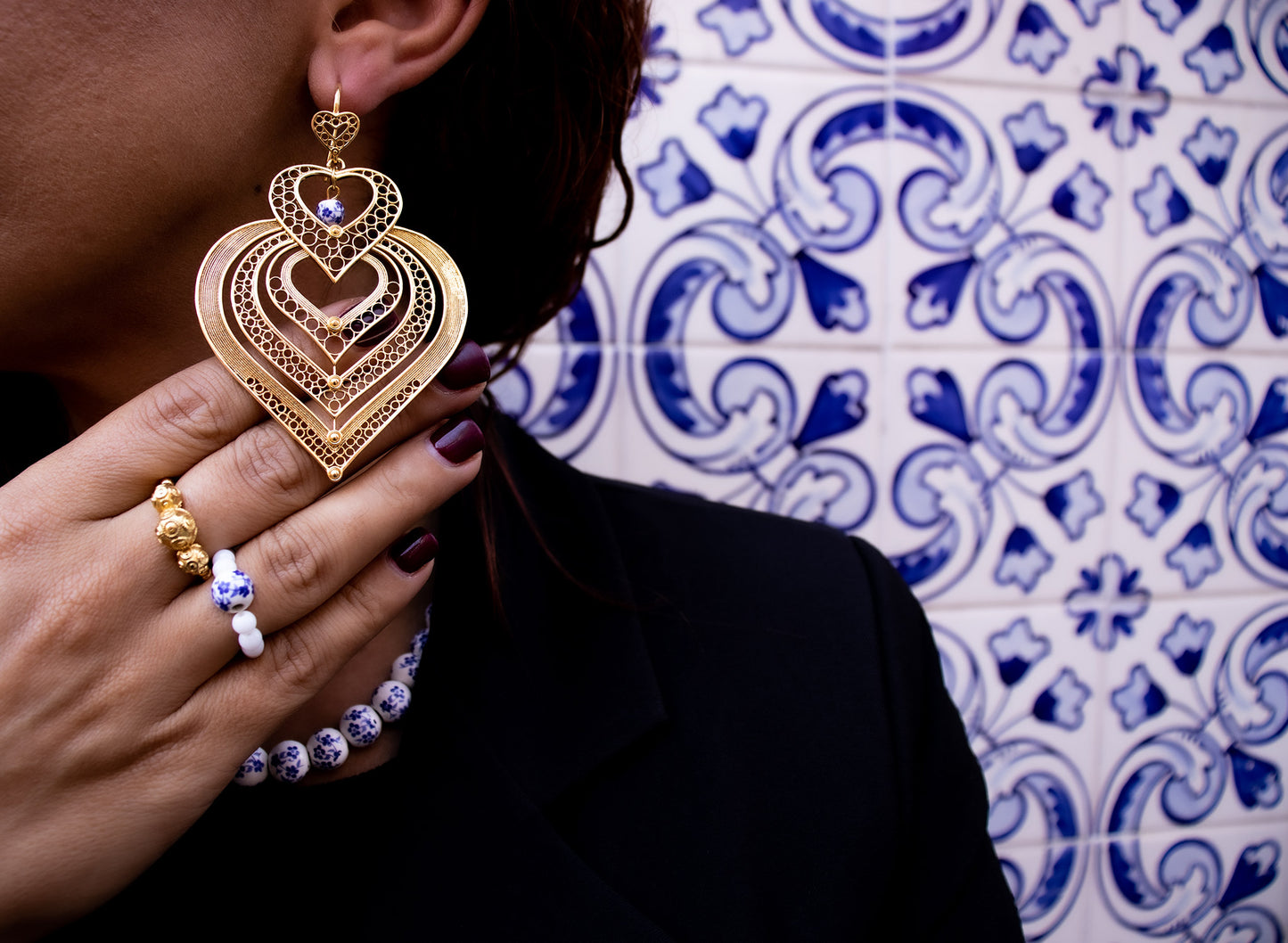 Anéis Encantos de Portugal - Contas do Minho Inspiração Azulejos Portugueses