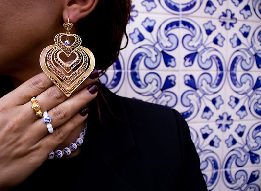 Anéis Encantos de Portugal - Contas do Minho Inspiração Azulejos Portugueses