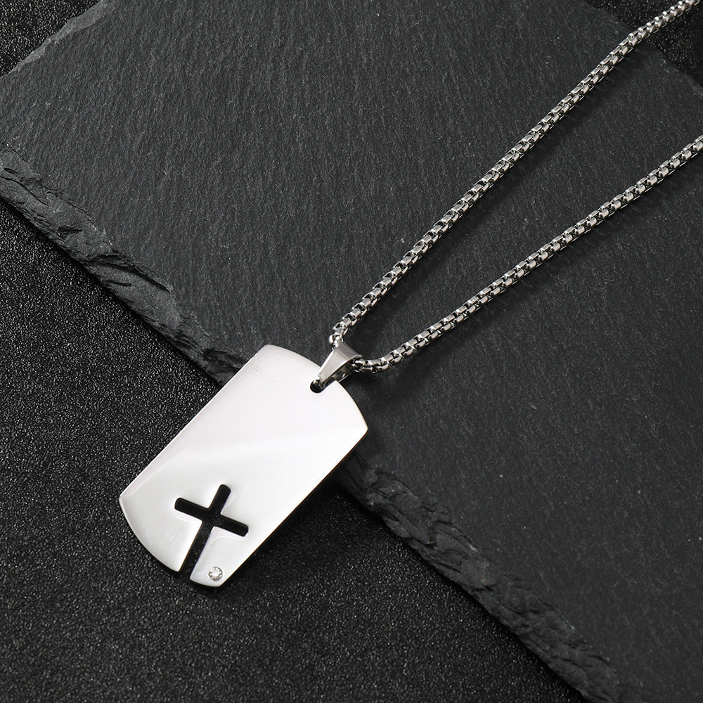 Colar Cruz em Aço Inoxidável
