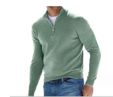Basics Men's Cashmere Zip Sweater