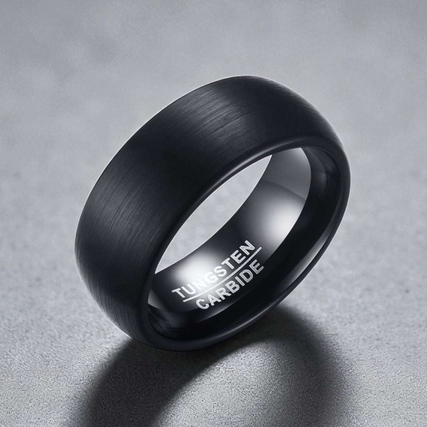 Anel em Aço de Tungsténio Escovado