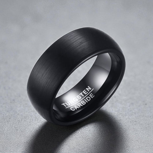 Anel em Aço de Tungsténio Escovado