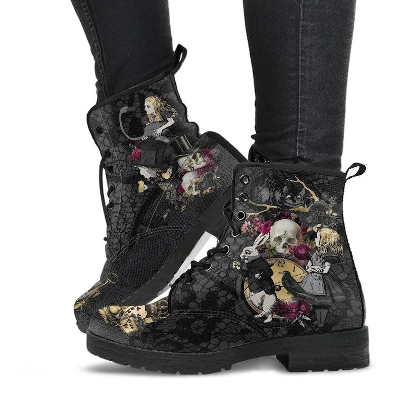Alice in Wonderlands Print Boots