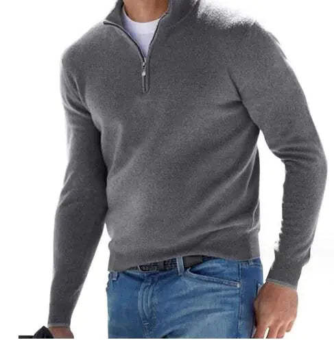 Basics Men's Cashmere Zip Sweater