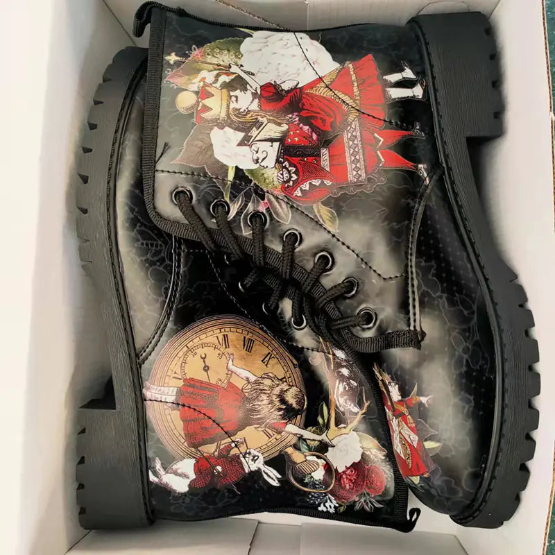 Alice in Wonderlands Print Boots