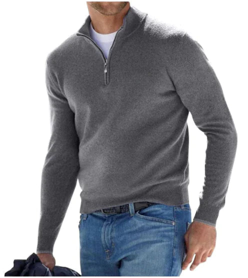 Basics Men's Cashmere Zip Sweater