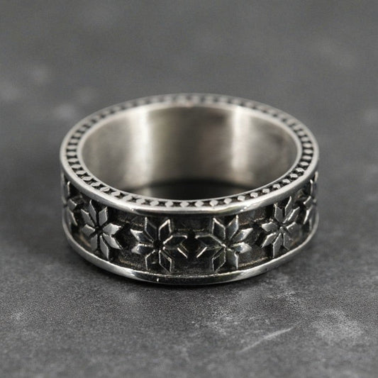 Anel Retrô em Aço Titânio