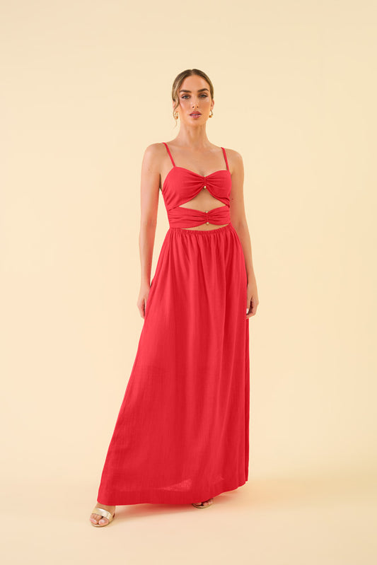 Vestido longo vermelho