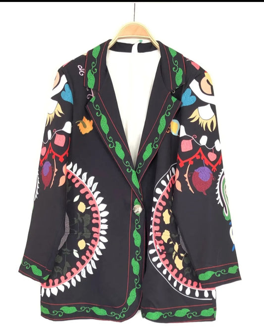 Blazer Estampados Pretos